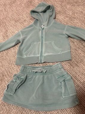 Cat & Jack Mint Green Hoodie and Skirt Matching Set